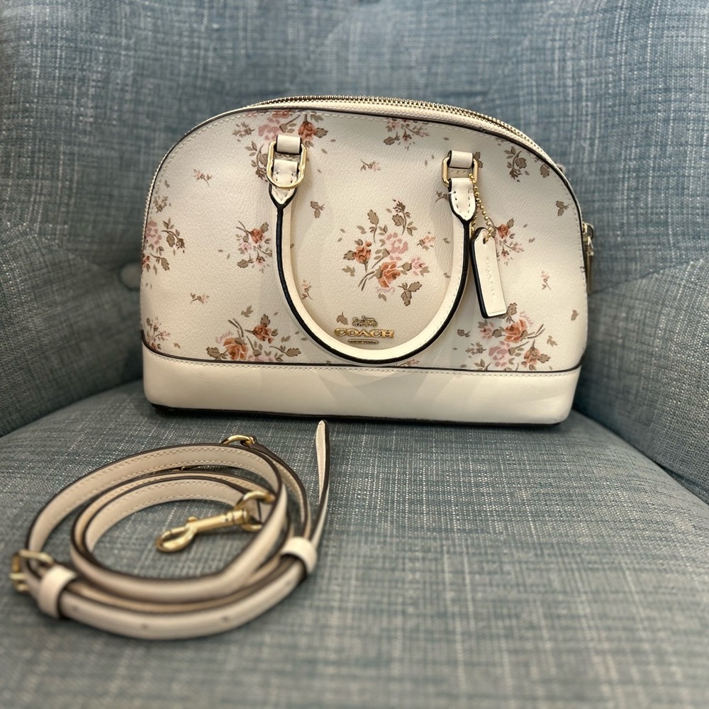 SOLD - Coach Mini Sierra Satchel With Rose Bouquet Print